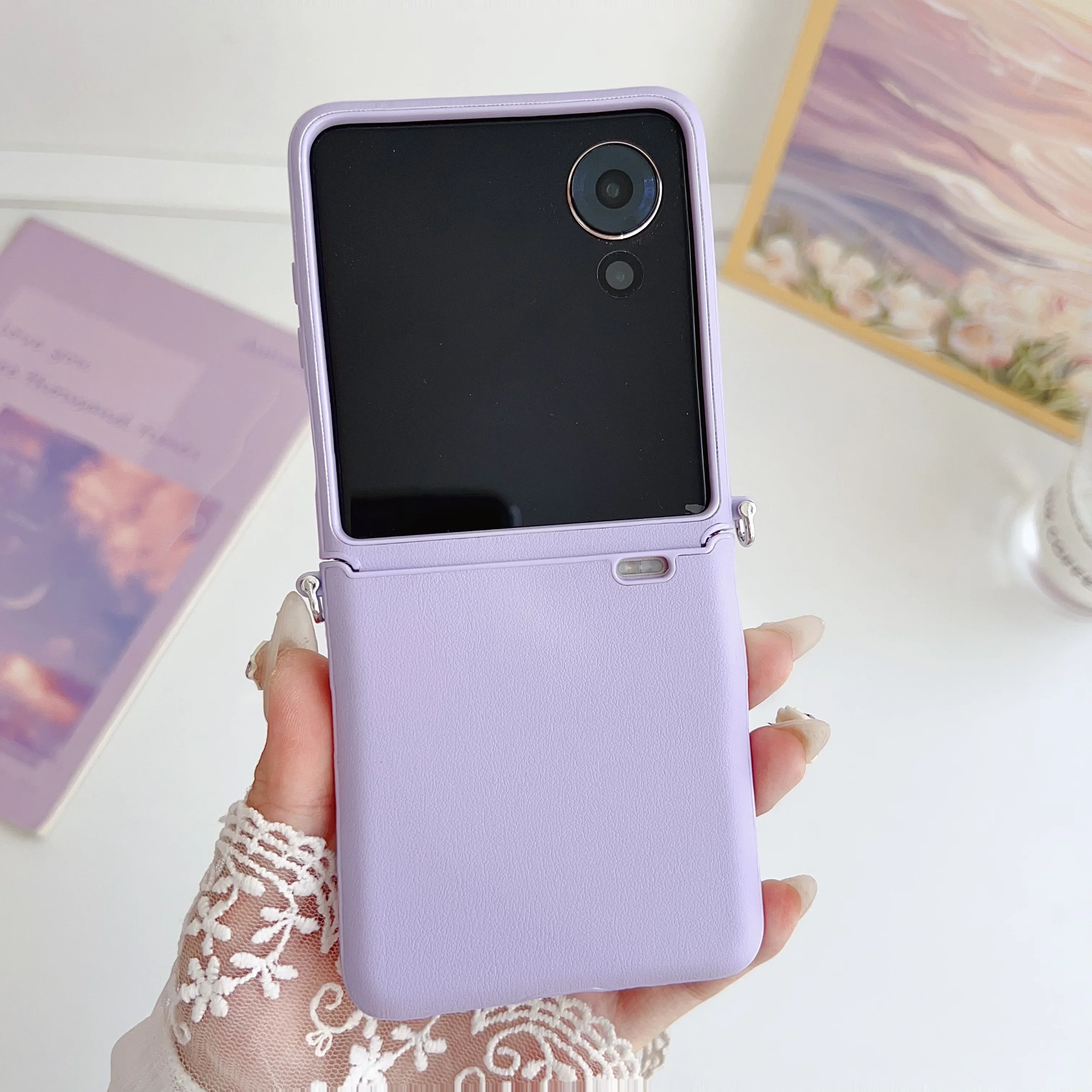 

For Motorola Razr 50 Ultra Case Colorful Ultra-Thin Skin Friendly Matte Leather Shockproof Protection Folding Cover Accessories