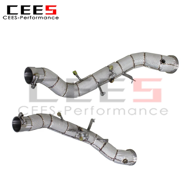 

cees Heat Shield No Cat Downpipe for Maserati Ghibli 3.0T 2020-2024 Race Exhaust System Free Flow Down Pipe With OPF/GPF