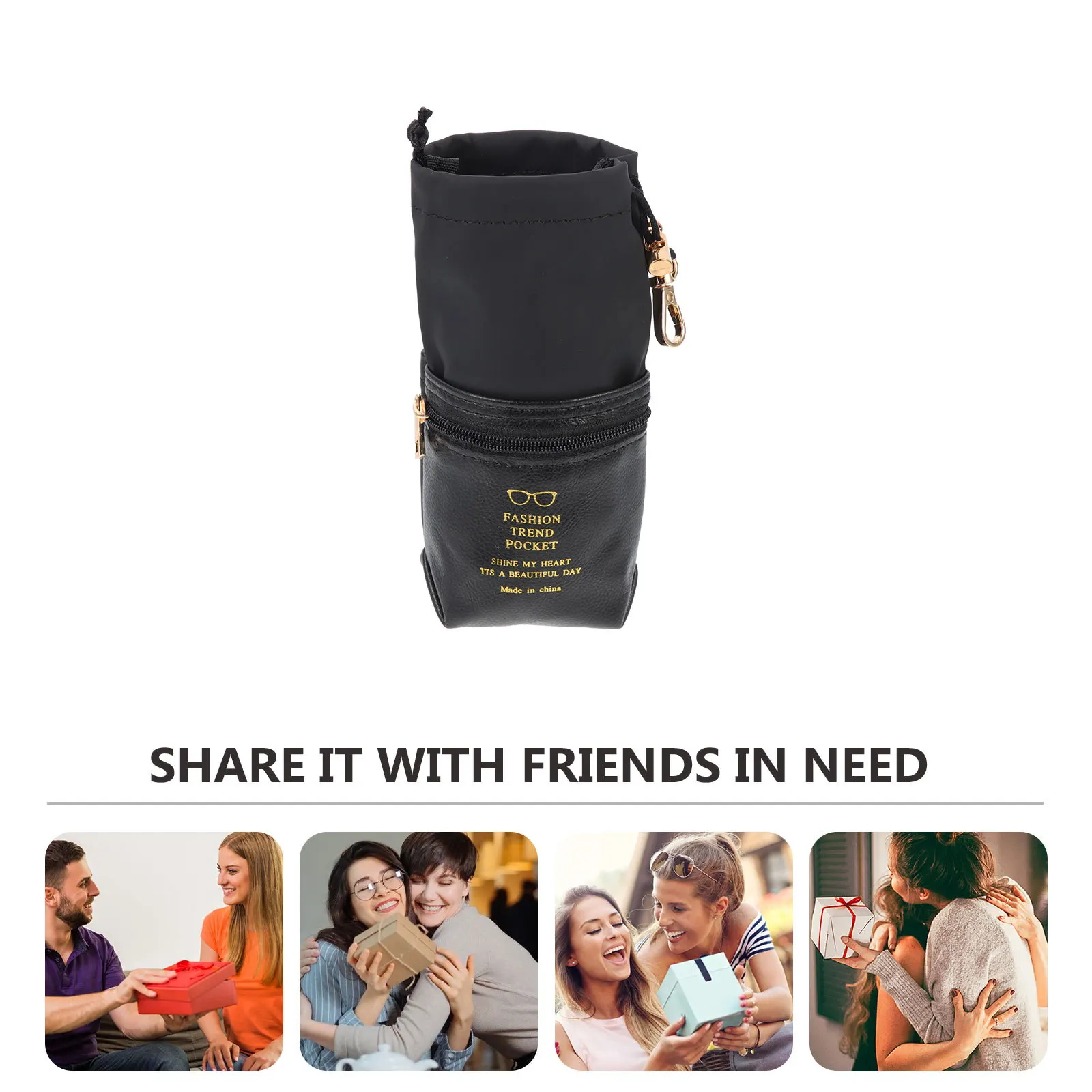 

Compact Portable Glasses Bag PU Drawstring Sunglasses Holder Lightweight Travel Storage Pouch Glasses Bag Outdoor Supply
