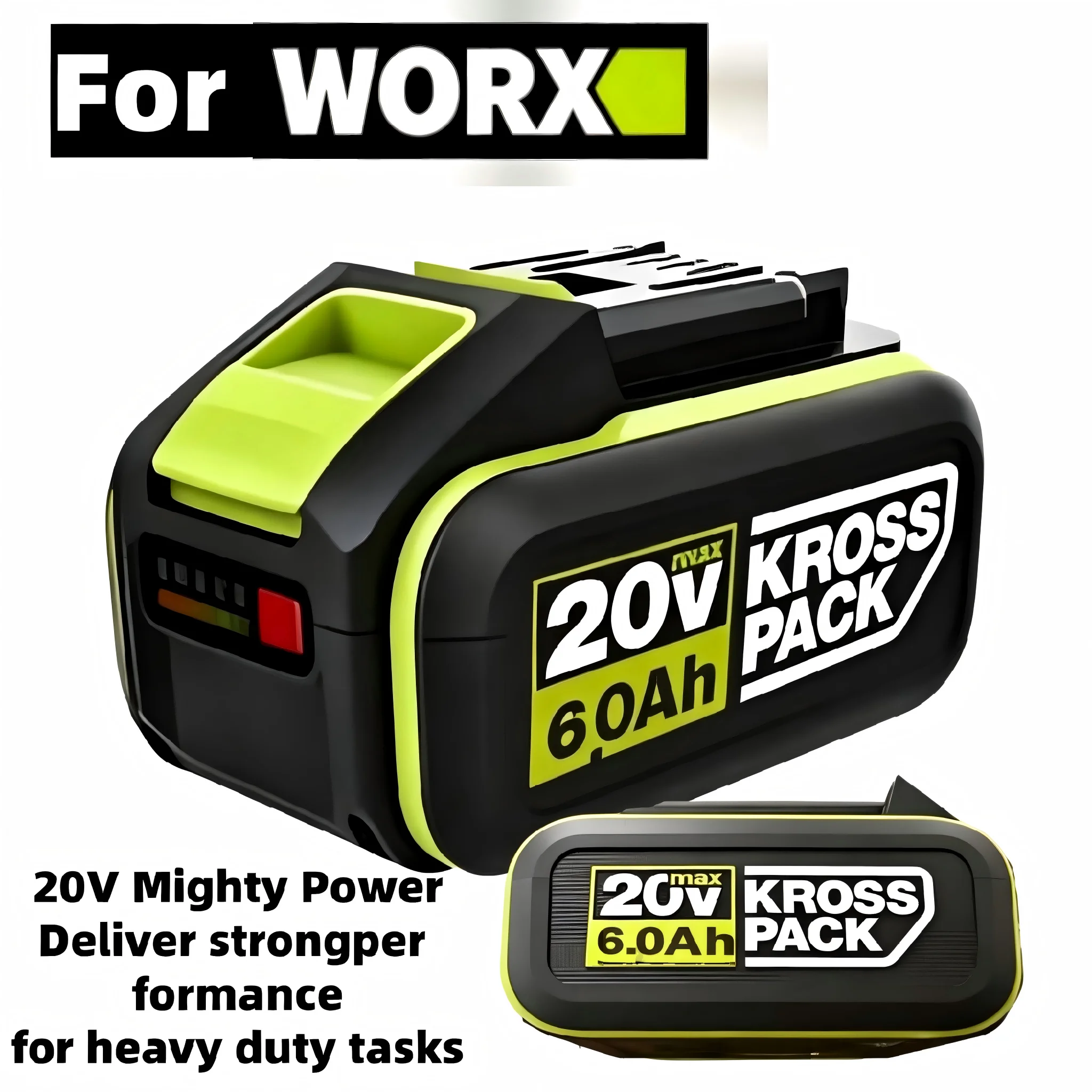 6.0Ah High Capacity For WORX 20V Lithium Ion Battery Long Runtime Stable Durable Battery Pack Fit Multiple Electric Power Tools