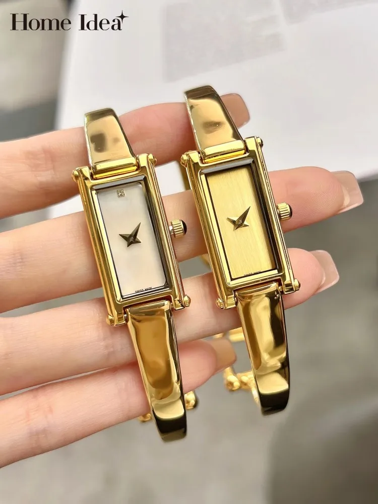 Elegant Women Office Work Rectangle Quartz Watch Vintage Fashion Wristwatch Birthday Gift Fine Jewelry Party Accessory Watches