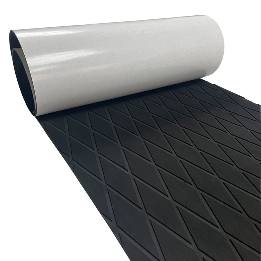 240*60cm Boat Flooring EVA Foam Decking Marine Mat Non-Slip Self-Adhesive Sheet for Motorboat Kayak Surfboard Garden Black Line