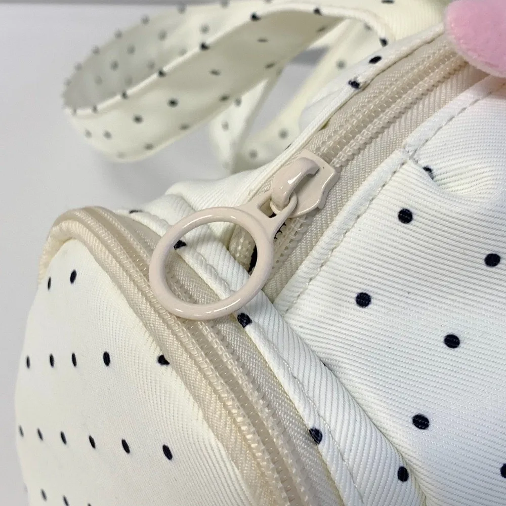 Sweet Polka Dot Shoulder Bag Angel Wing Ornament Large Capacity Doll Carry Bag Clear Window Anime Convention Ita Bag