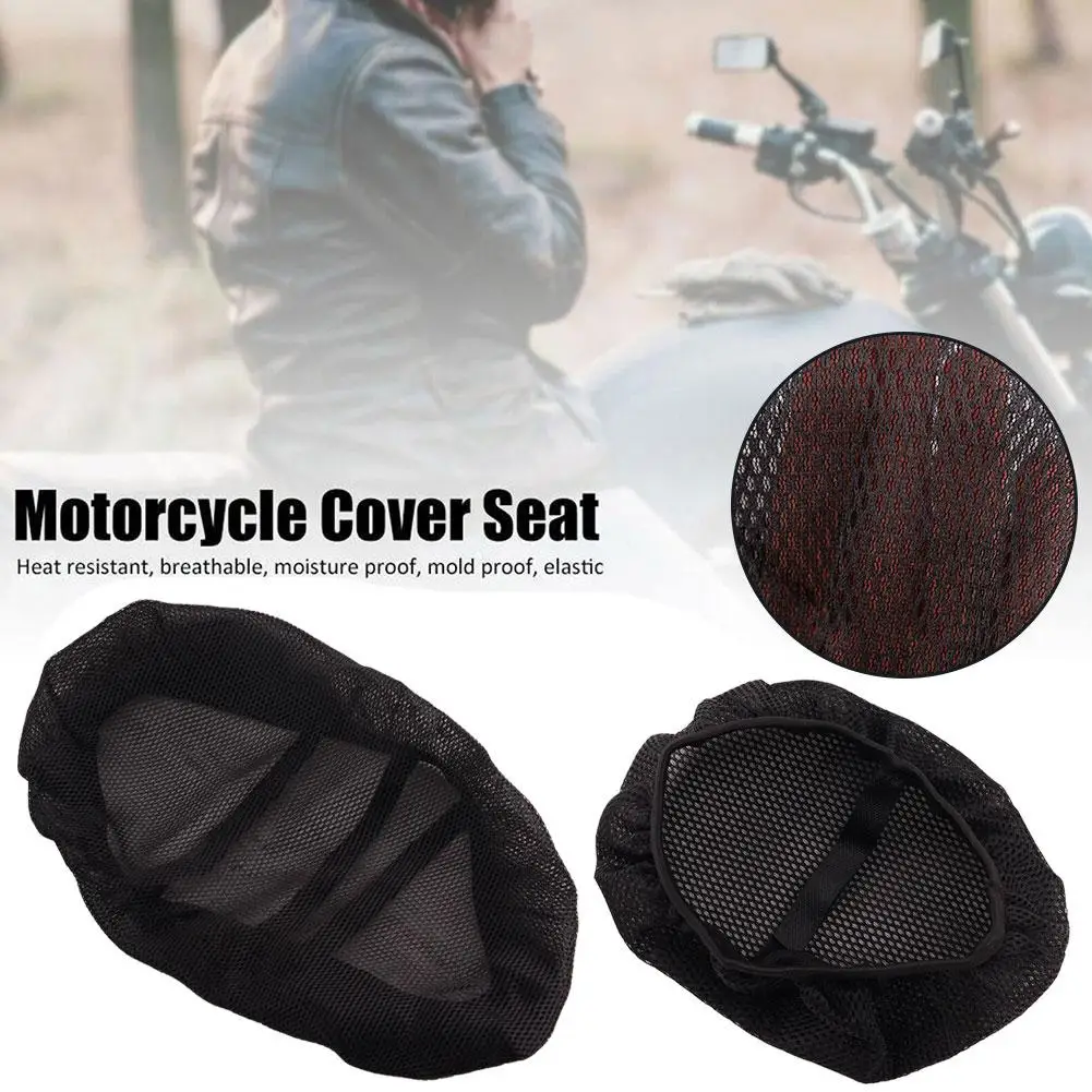 Motorcycle Seat Cover 3D Honeycomb Mesh Breathable Sun Heat Insulation Electric Scooter Cushion Pad Anti Slip Universal Guard