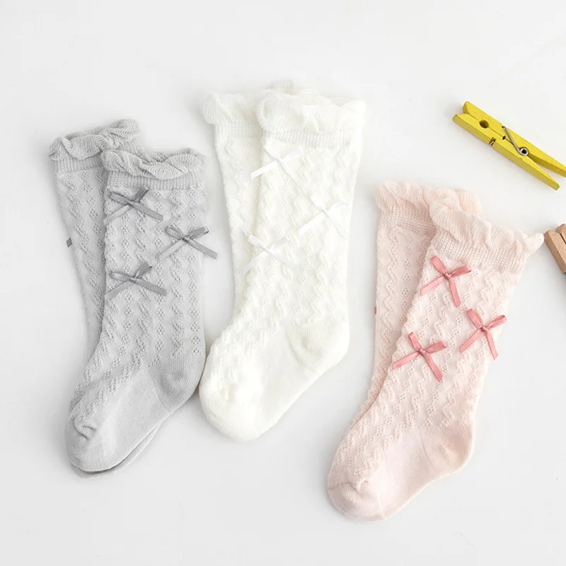 calcetines-de-verano-con-lazo-para-bebe-calcetines-de-tubo-medio-transpirables-de-malla-de-color-solido-para-nina-princesa-calcetines-finos-coreanos-para-ninos-recien-nacidos-de-0-a-3-anos