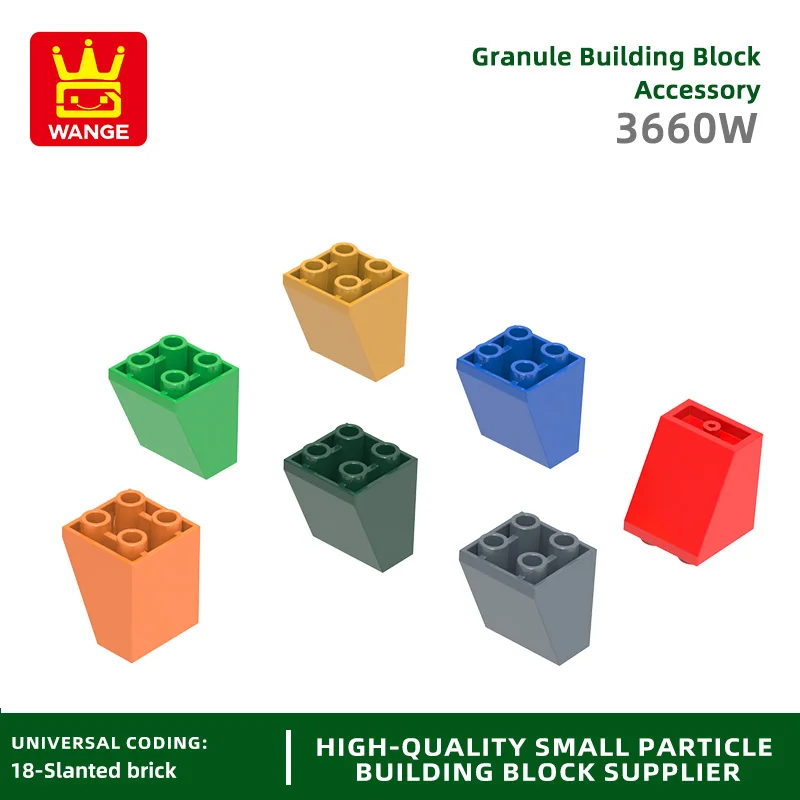 Wange 3660W100g/48PCS 1x4 Slope Face Reverse Block Moc Accessories Compatible with Brick DIY Children's Toy Assembly Parts