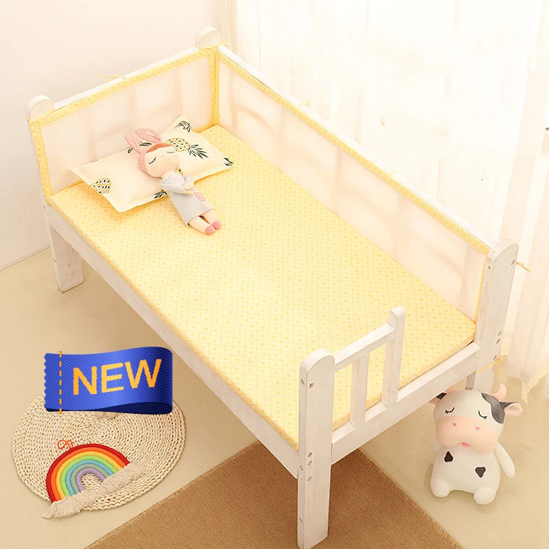 Cotton Mesh One-piece Summer Bed Surround Crib Bumper Breathable Soft Baby Protect Bed Surround Washable Child Room Bed Bumper