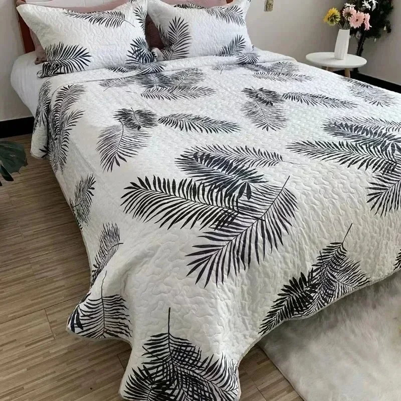 1Pc Boho Colorful Full Queen Quilt Cover for Summer Bohemian Floral Striped Lightweight Bedspread Brushed Microfiber All Season