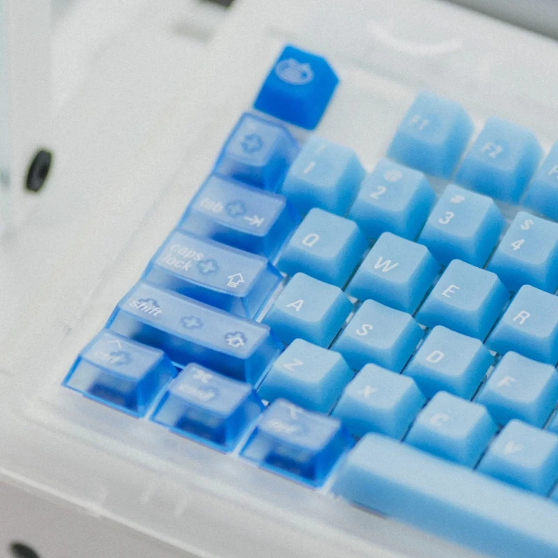 Oceanblue Tricolor Summer Theme Keycaps Set PC Cherry Profile Keyboard Caps Custom Keycaps for Mechanical Keyboard Accessories