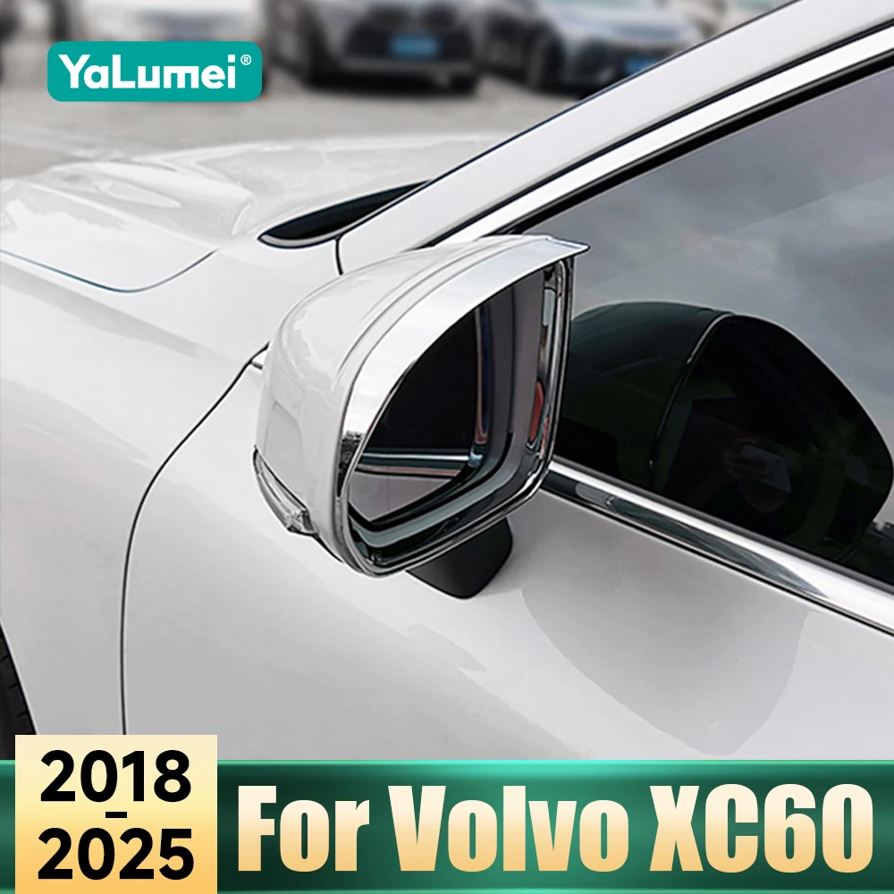 

For Volvo XC60 2018-2020 2021 2022 2023 2024 2025 Car Rear View Side Mirror Rain Eyebrow Cover Rain Shield Frame Accessories