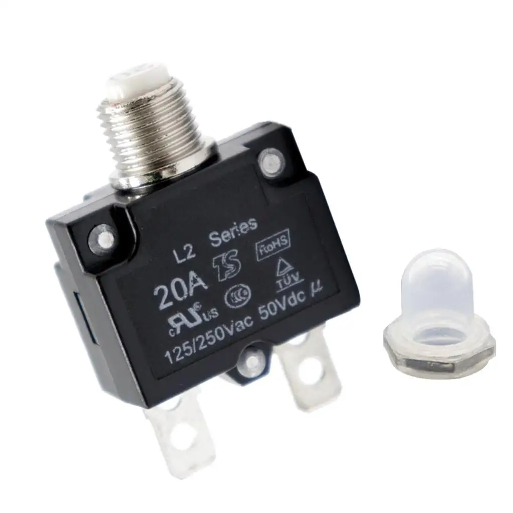 Overload Switch with Transparent Cap Manual Reset Circuit Breaker for Electrical Wood Wiring Protection