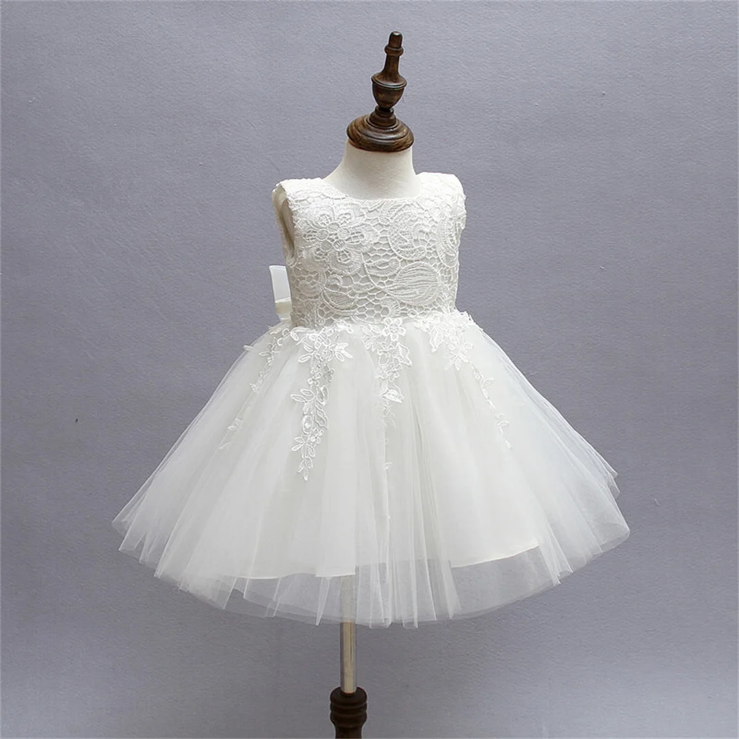 Abiti da prima comunione per ragazze 2016 Brand Tulle Lace Infant Toddler Pageant Flower Girl Dress per matrimoni e compleanni