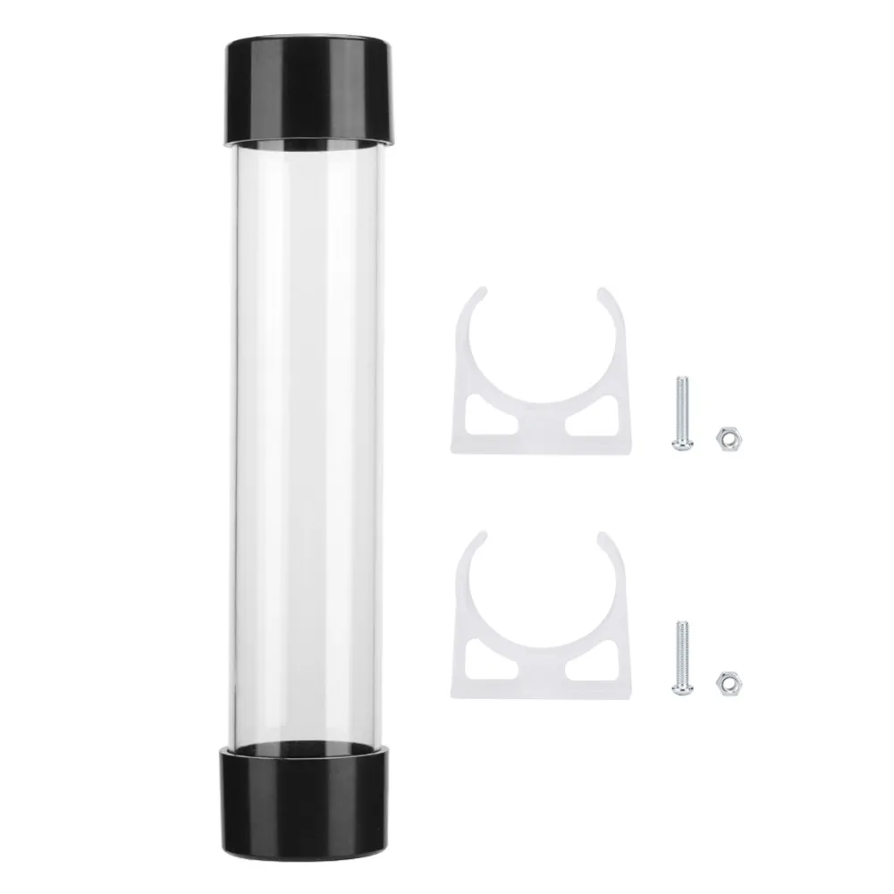 G1/4 Thread Computer Water Cooling Tank Clear 240mm Length Water Cooling Reservoir Cylindrical PC Water Cooling System Gaming PC
