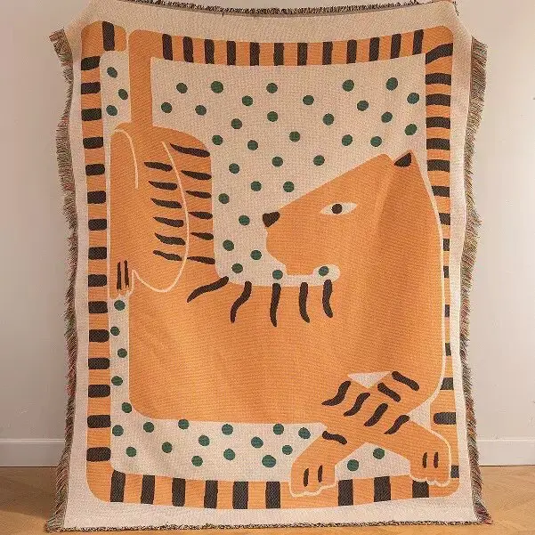Impressionist Leopard Tapestry Vintage Style Blanket Sofa Rug Decorative Mood Blanket Room Decor House Decoration Anime Tapestry