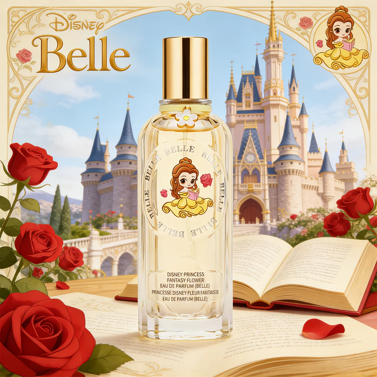 Perfume MINISO & DISNEY BELLE para mujer, fragancia Floral Original de lujo para mujer, Spray de 60ML, regalo de cumpleaños para niña, regalo para niños