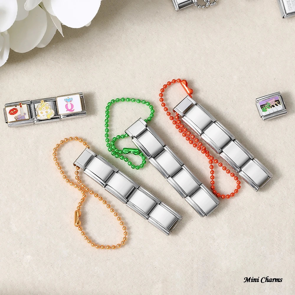 Neues Design Bunte Perlen Handykette Schlüsselanhänger Passend für 9mm Italienische Charms Edelstahl DIY Perlen Damen Herren Modeschmuck – Detail 7