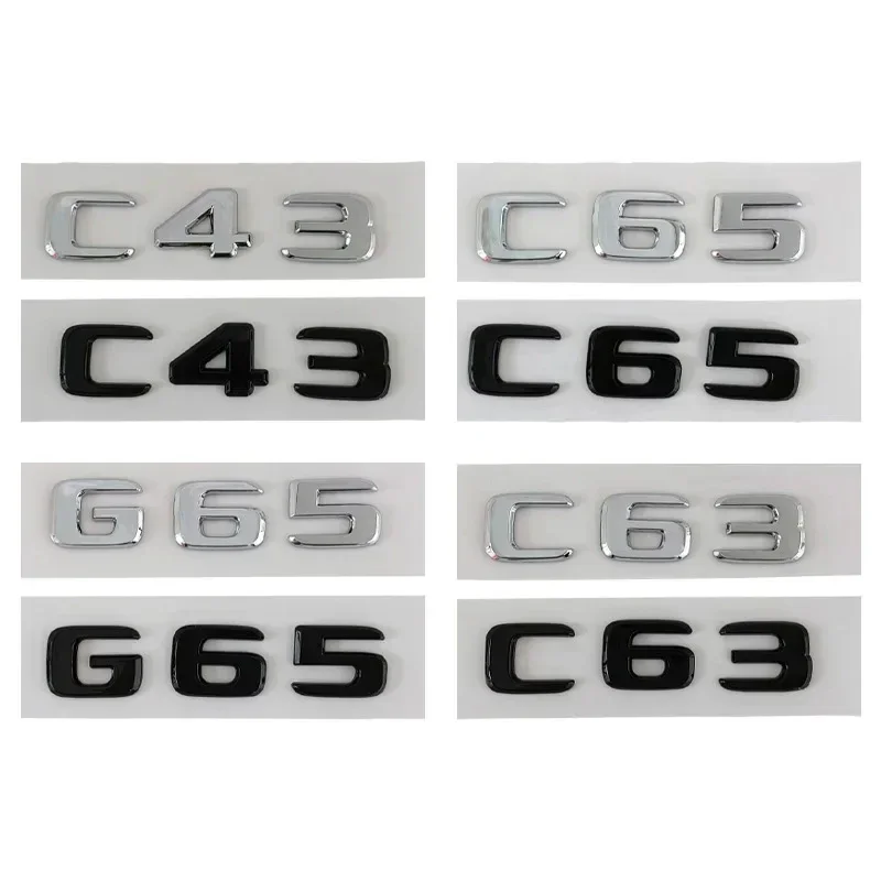 

3D ABS Chrome Car Rear Trunk Letters Badge Sticker For Mercedes C63 C43 C63 G65 W205 W204 G65 W463 AMG Emblem Logo Accessories