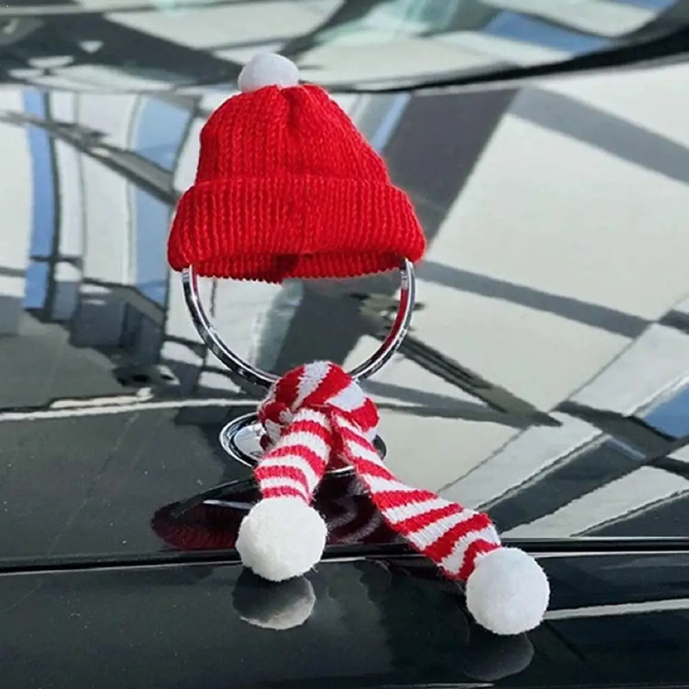 

Забавная красная шляпа и шарф для Mercedes Benz E Class S Class, украшение на капот - декоративная крышка с эмблемой, рождественские автомобильные аксессуары, подарок