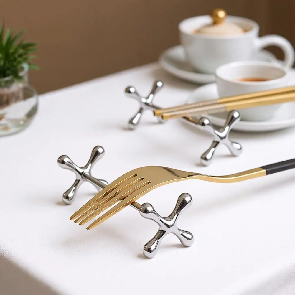 

Metal Chopstick Rest Cutlery Rest Reusable Chopstick Stand Dining Utensil Rest Prevents Rolling for Spoons Forks Chopstick Stand