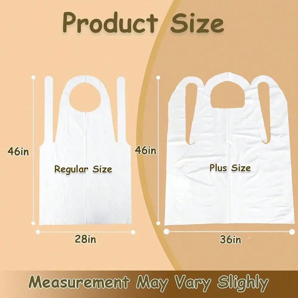 Full Body Coverage Disposable Aprons For Adults. Plastic/Poly Material.Good For Painting, Picnic Party,And Uses