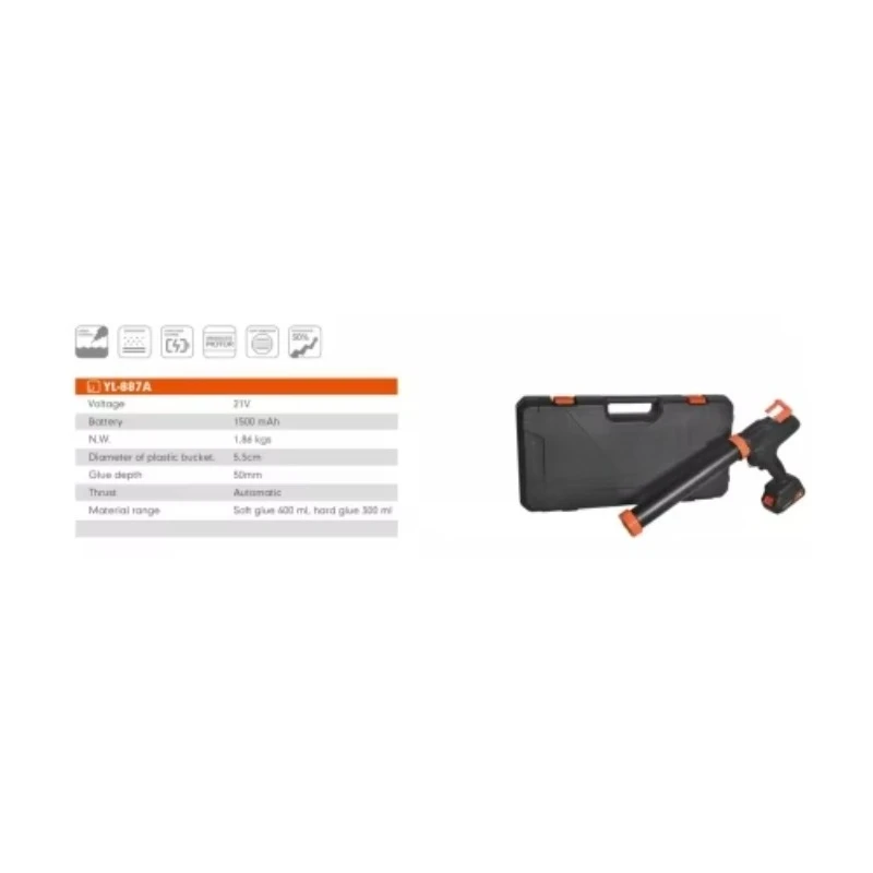 Electric Caulking Gun Cordless Portable Glass Hard Rubber Sealant Gun Handheld Rechargeable With 21V Battery