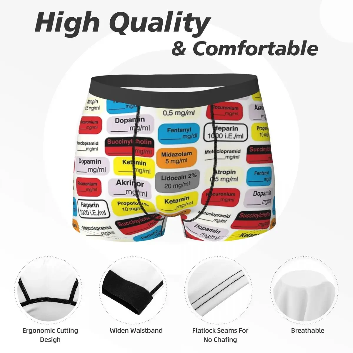 Boxer Underpants Shorts Anesthesia Medication Panties Male Breathable Underwear for Homme Man Boyfriend Gifts