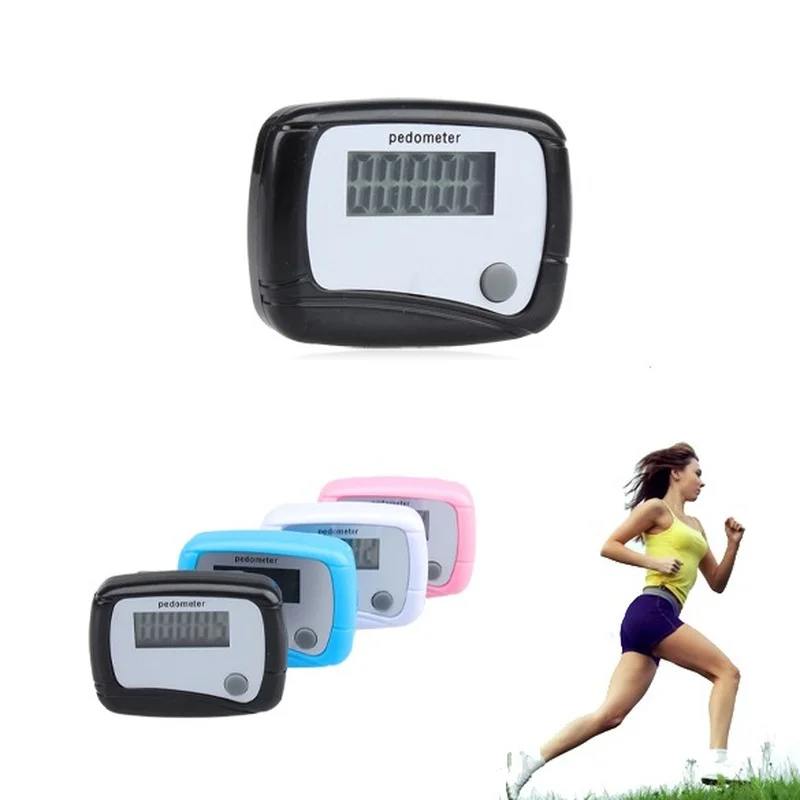 500pcs LCD Sports Pedometer Step Calorie Kilometer Counter Running Walk Distance Counting Digital Design