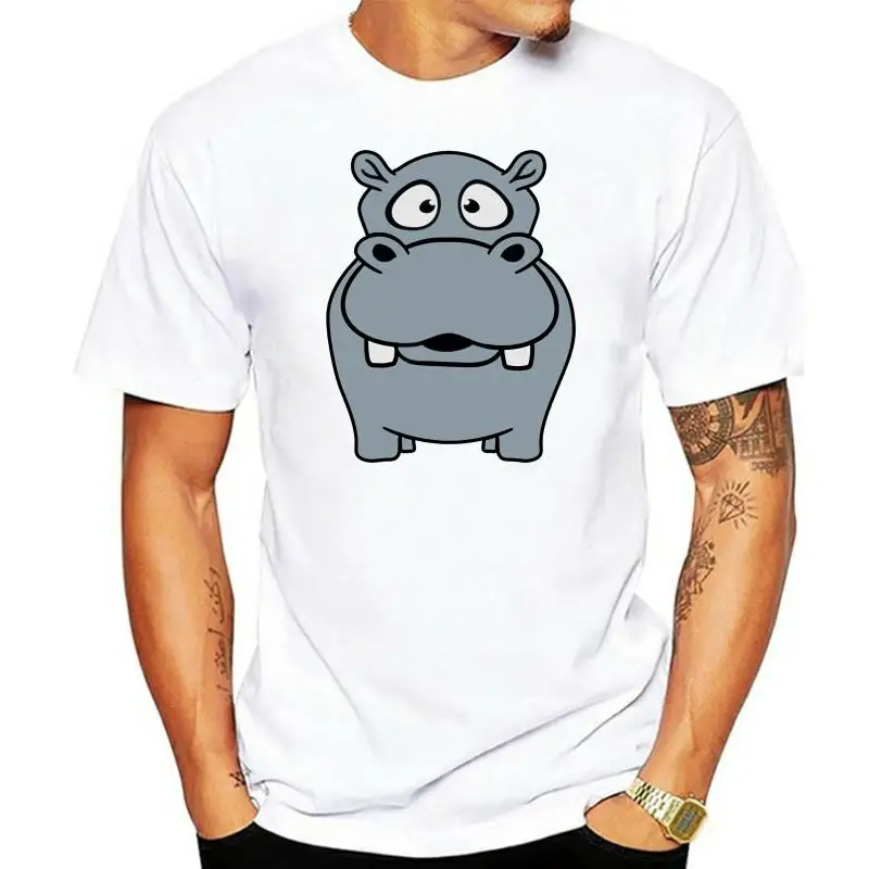 Personality Nilpferd Small Thick Sweet Cute Comic Cartoon Hipp T Shirt For Mens Crew Neck Leisure Men T-Shirts