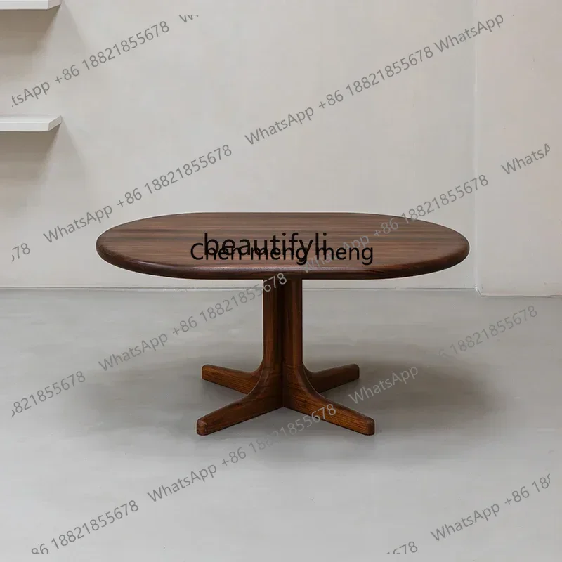 

Y183Medieval, Nordic retro solid wood coffee table, wabi-sabi coffee table, high-value nicheQ