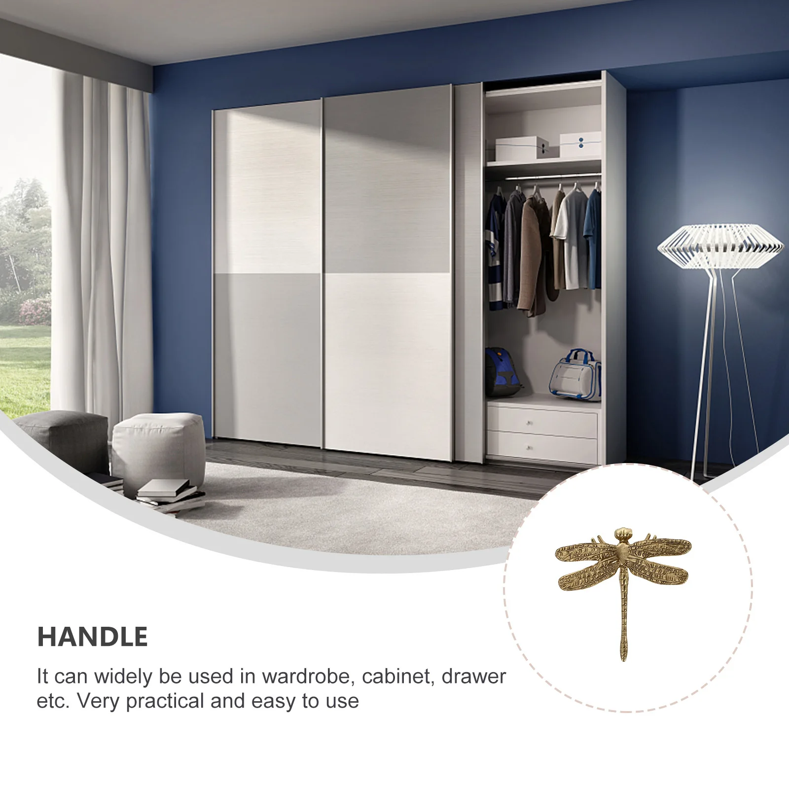

Copper H Dragonfly Shaped Knob for Wardrobe Cabinet Drawer Door Nordic Style Furniture Accessory Unique Decorative Hardware