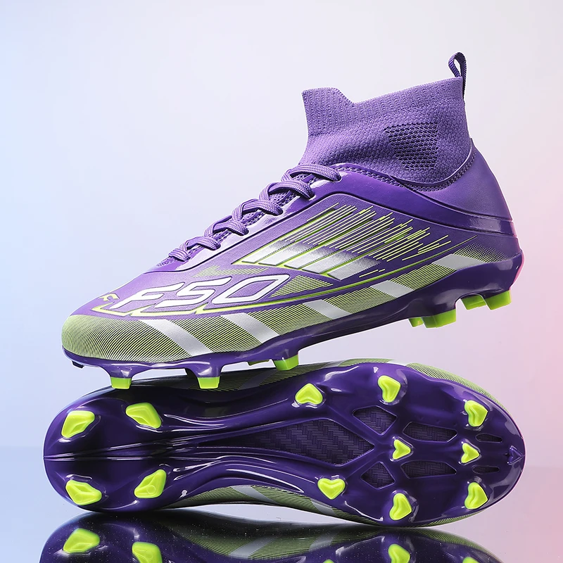 368b alta qualidade dos homens sapatos de futebol meninos treinamento antiderrapante turf futebol chuteiras tf/fg tênis de futebol chuteira campo f50 +