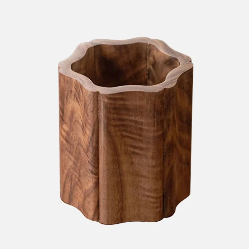 Chinese Brush Pen Holder Wood Desk Organizer Carved Chinese Brush Stand Artist Brush Pen Holder Calligraphy Desktop Wood Storage