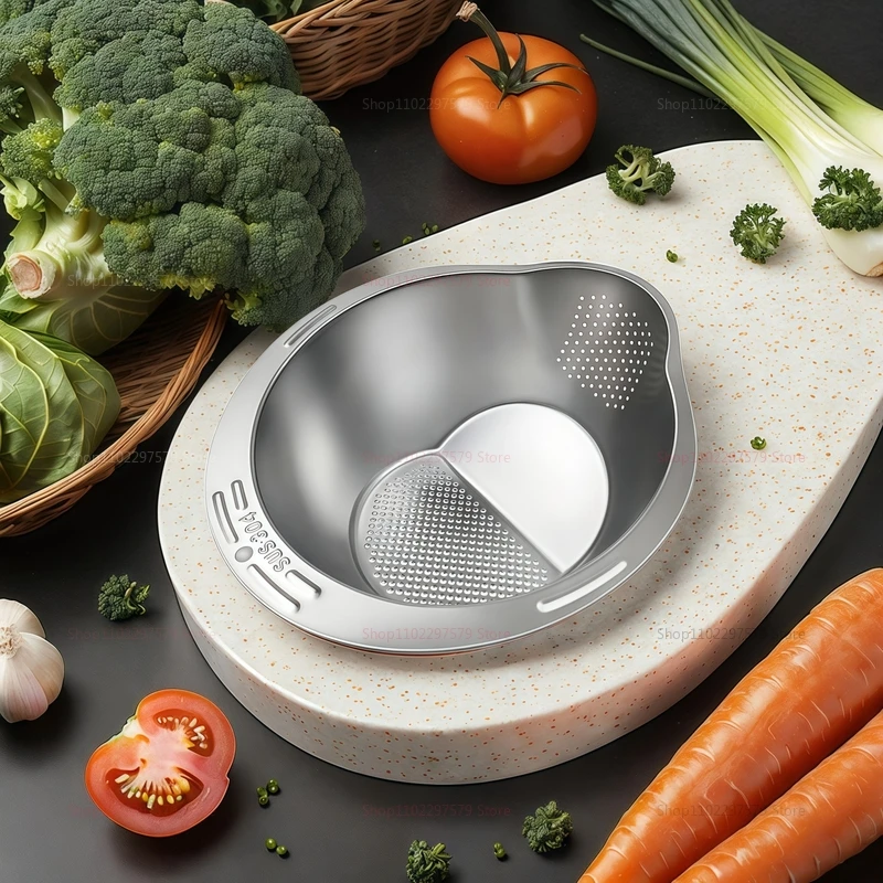 الفولاذ المقاوم للصدأ الأرز غسالة مصفاة السلطانية 304 الغذاء الصف غربال مصفاة لغسل الأرز الفواكه والخضروات أواني المطبخ