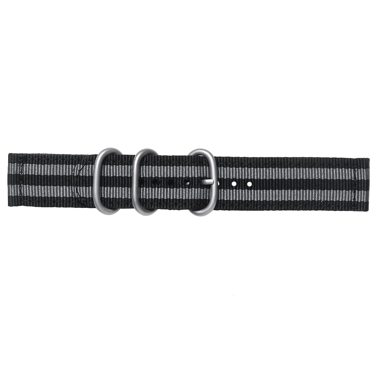 

20mm Watch Strap Webbing Durable 2-Joint Nylon Watch Band Wristband for Watch Replacement (Black Grey)