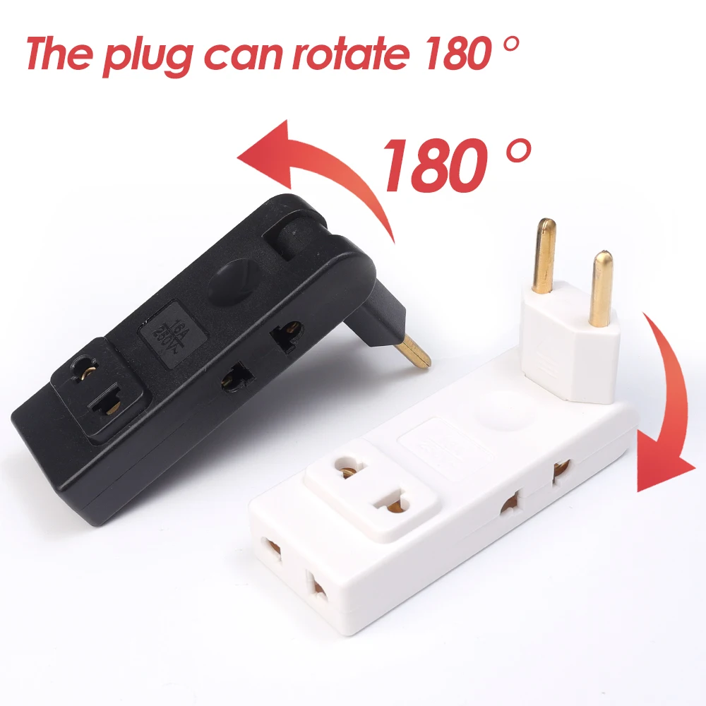 EU Plug Outlet Swivel Electrical Socket Wall Adapter 180° Rotatable 4 Plugs Electrical Plug Adaptors for Home Office Travel