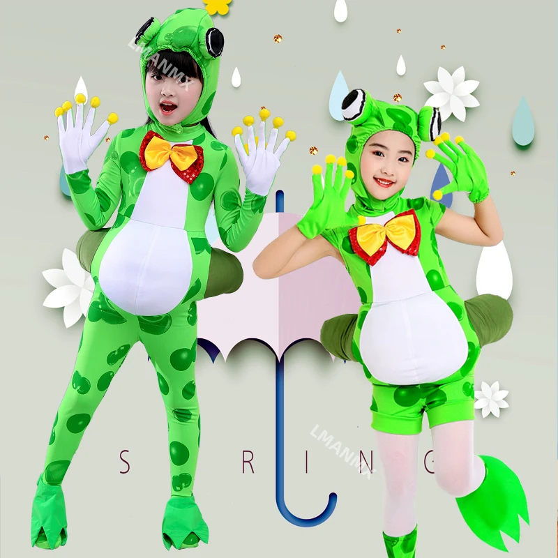 Children's Frog Jumping Frog Performance Costume Kindergarten Happy Little Frog Card Moving Style Dance Performance Costume