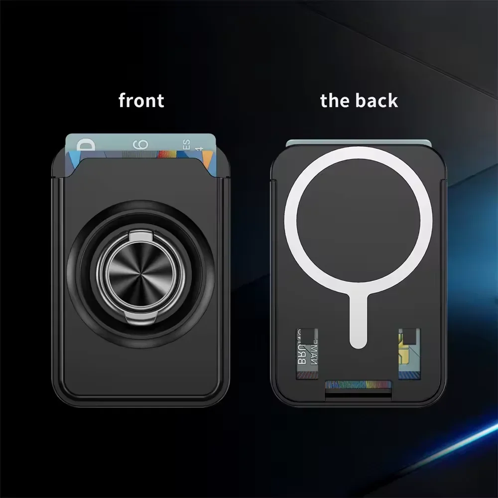 Uchwyt pierścieniowy Ypm360, odporny na wstrząsy, z obsługą MagSafe, etui portfelowe na iPhone 1714 13 15 Pro Max S25 S24 Ultra z uchwytem na karty.