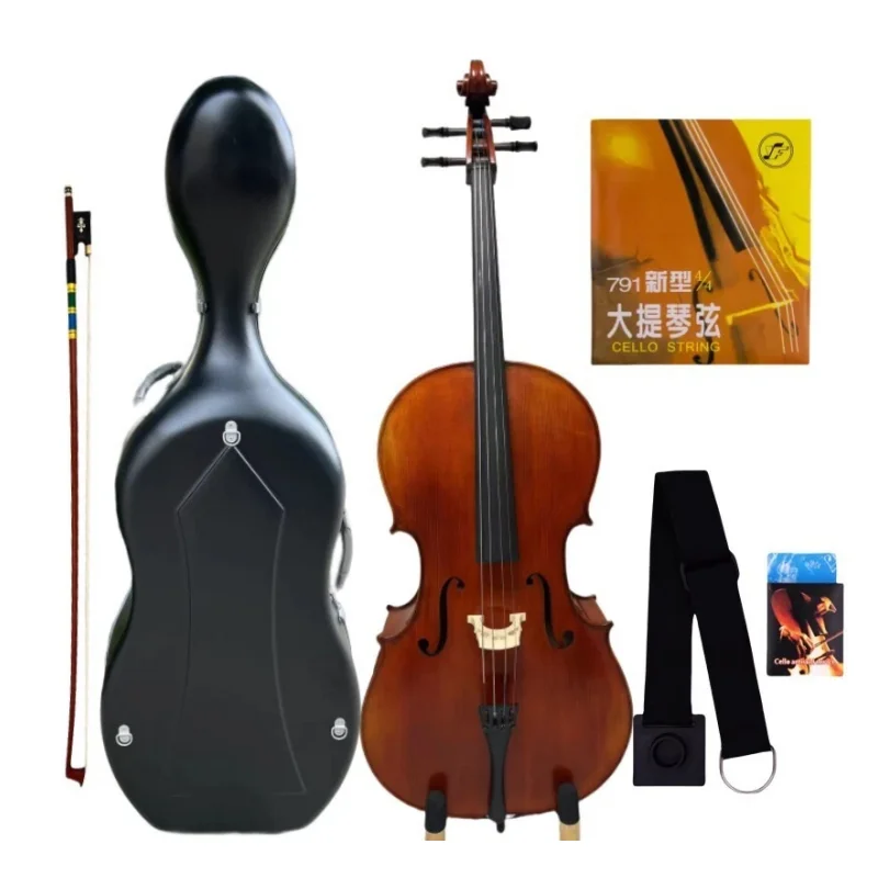 Dark Brown High class Cello full size, Spruce Maple wood, Loud Rich Sound