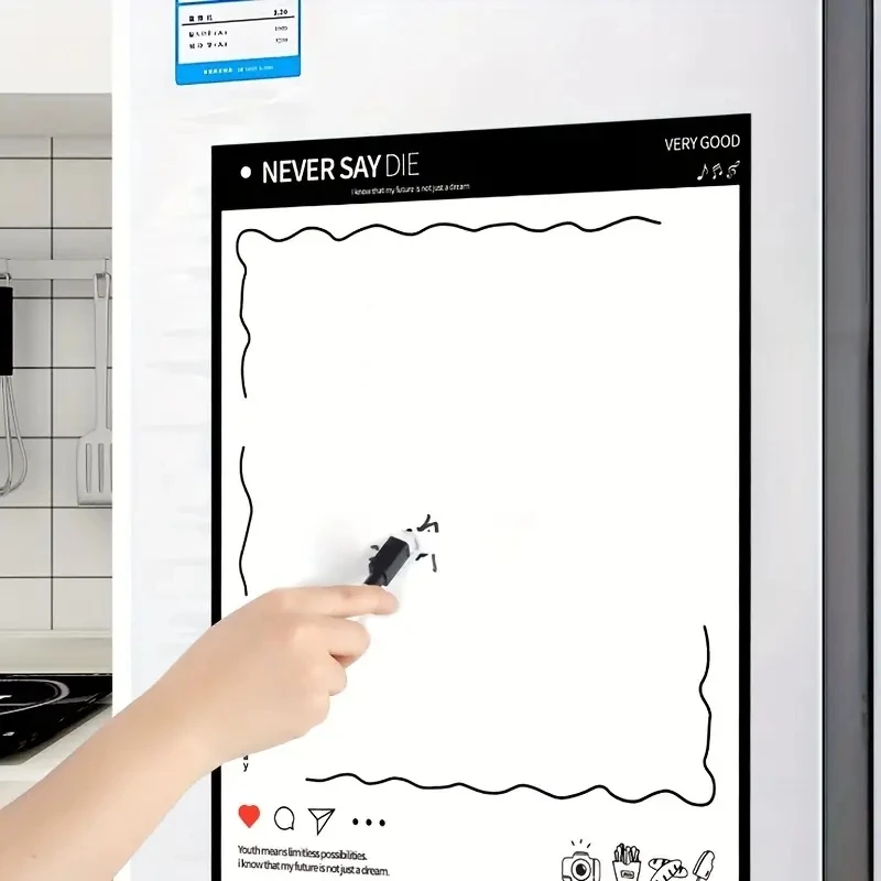 1pc Magnetic Refrigerator Sticker Message Board Erasable Magnetic Soft Whiteboard Sticker Memo Weekly Plan Calendar Memo