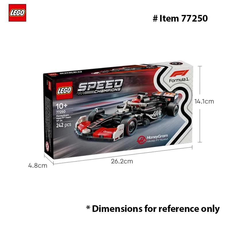لعبة سيارة السباق LEGO 77250 Speed Champions MoneyGram Haas F1 Team VF-24 - مجموعة بناء للأطفال والأولاد والبنات، للأعمار من 10 سنوات فما فوق، 242 قطعة