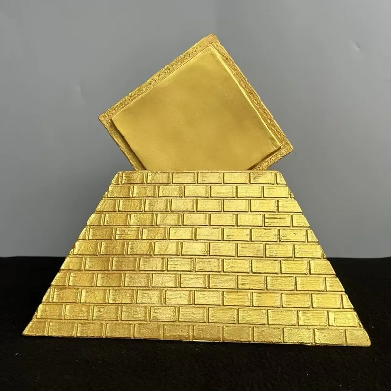 Brass Egyptian Pyramid Home Living Room Feng Shui Ornament Energy Decorative Craft Office Large Tower