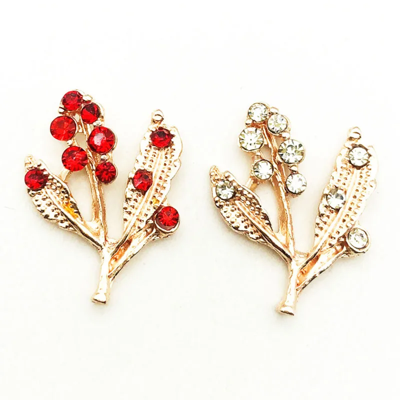 Engood 100Pcs Rhinestone Branches Button Sewing Trim & Embellishments Craft Buckle for DIY Hair Accessories Bridal Headwear