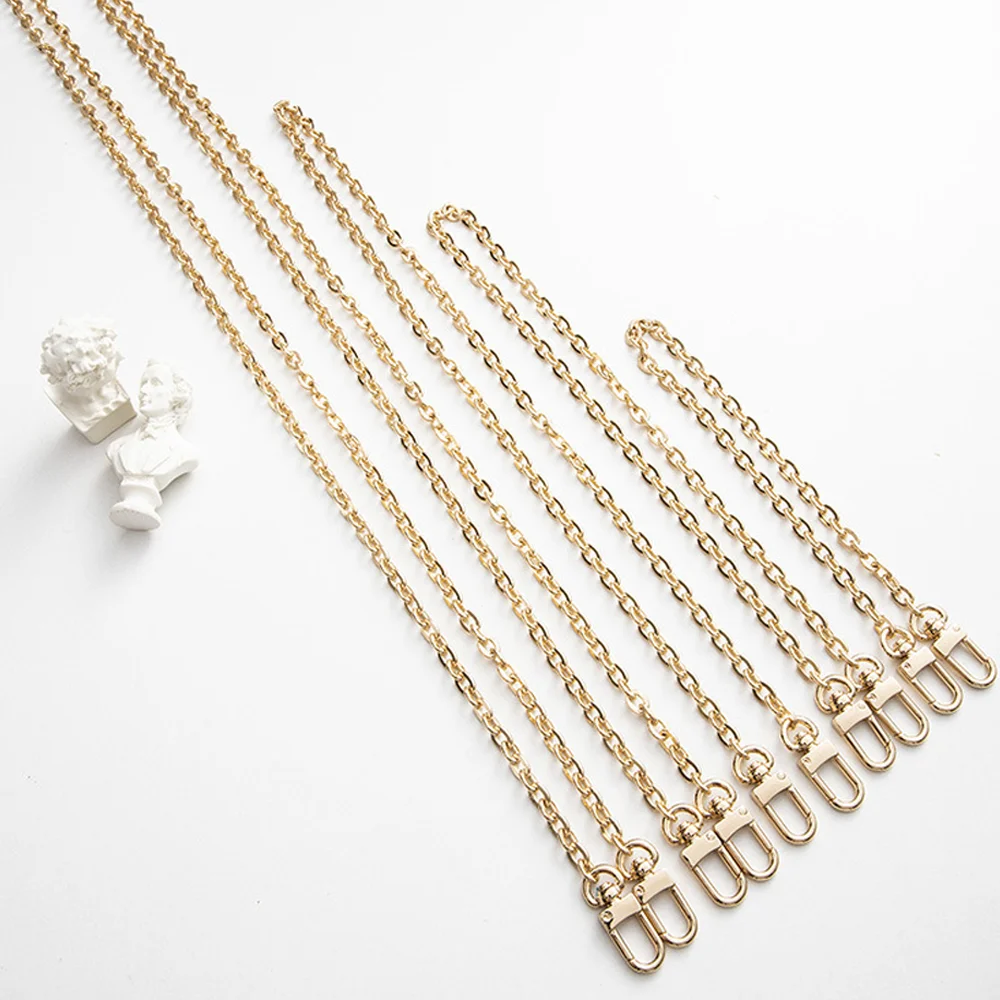 40/60/90/100/120cm Handbag Metal Chains DIY Purse Chain With Buckles Shoulder Bags Straps Handbag Handles Bag Parts Gold