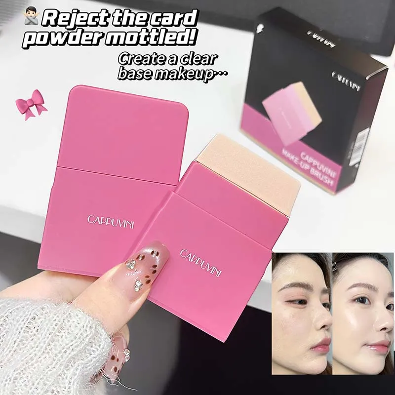 Rosa neuer Foundation-Pinsel und Mini-Multi-Use-ultradünne tragbare Lidschattenpinsel, Silikon-Maskenpinsel, Grundierung, Concealer, Make-up-Werkzeug