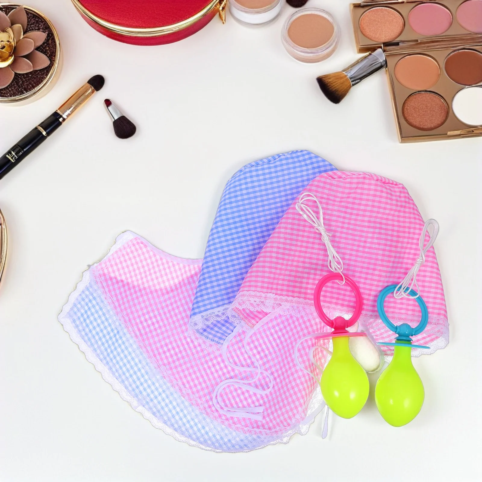 

2 Sets Baby Clothing Funny Hats Bib Costume Props PP Infant Photoshoot Accessories Birthday Cosplay Pacifier Bib Hat Set Adult