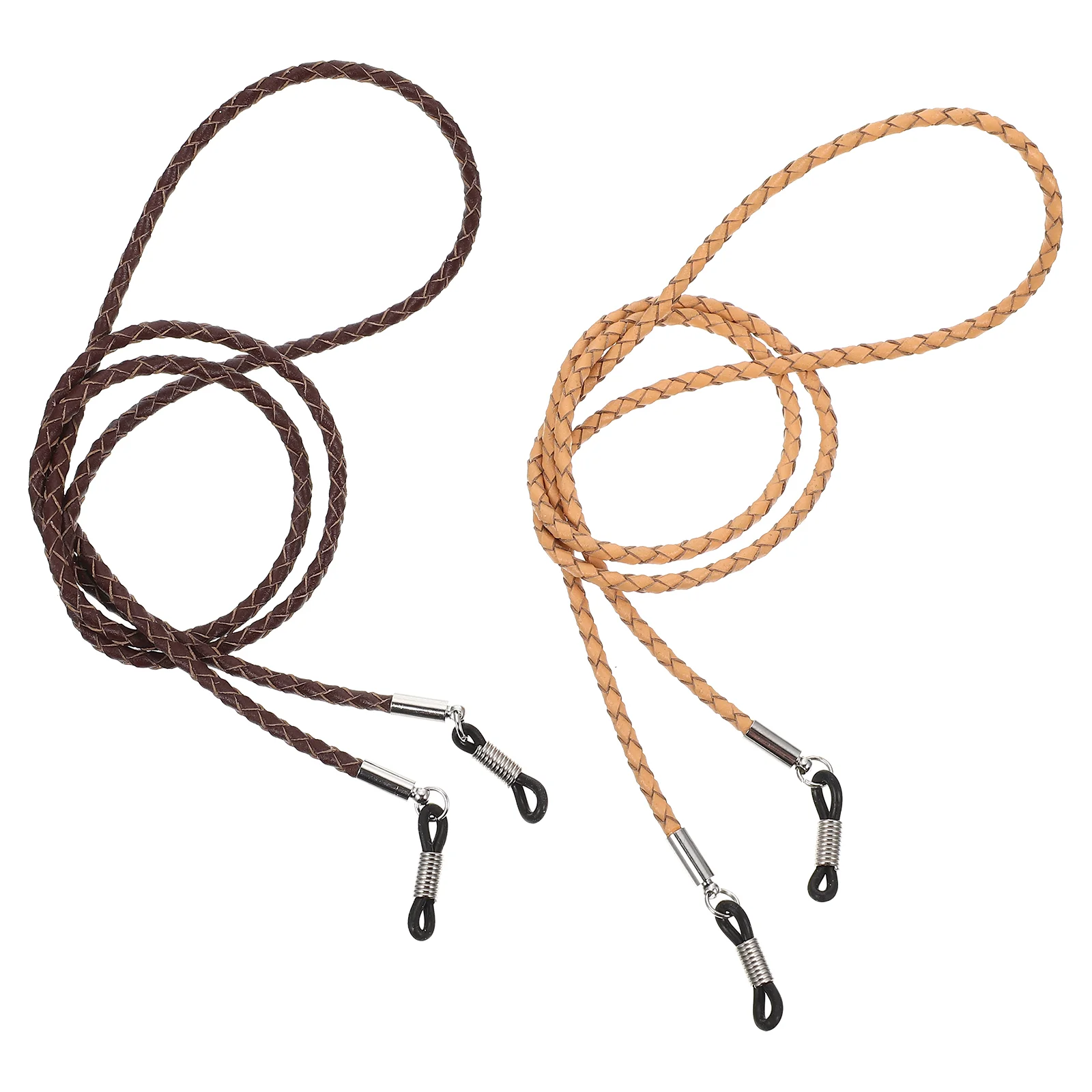 2-delige sportbril Lanyard lenzenvloeistofhouder spektakel anti-verlies ketting plating koeienhuid brillenband