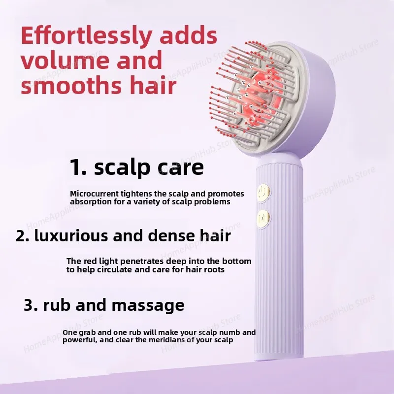 Electric Massage Comb Red Light Hair Growth Instrument EMS Hair Care Combs Scalp hair Growth Liquid Guide comb