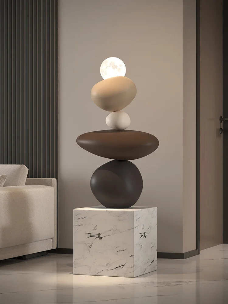 

Statue 100cm Stone to Run Large Floor Lamp Decoration Sculpture Luxury Living Room TV Cabinet Sofa Beside Home Decorations