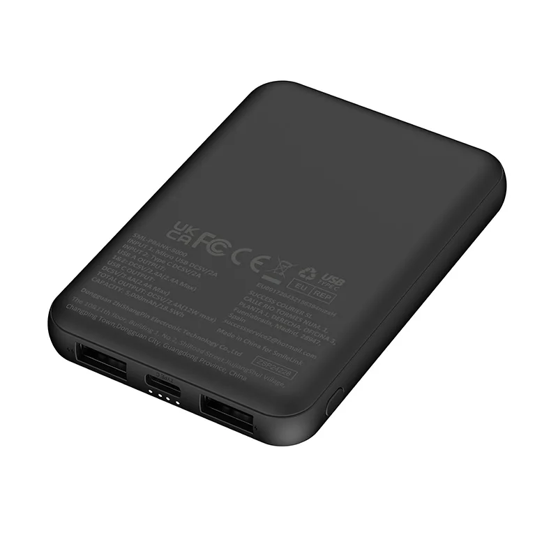 Banco de potência portátil ultra fino, carregamento rápido, bateria externa 50000 mAh, Eco-Friend Match, CE Reach, Premium Feel, 2.4A