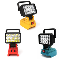 15 LED Car Work Light Flashlight Torch USB Power Bank For Makita For DeWalt For Bosch For Milwaukee  Li-ion Battery Lamp